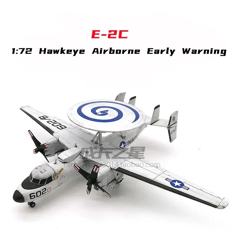 Model Airplane Plastic - 子供のための初期警告飛行機モデル,掘削機アセンブリ,軍事玩具,1/72,米国旗,E-2C,hawkeye,airborne