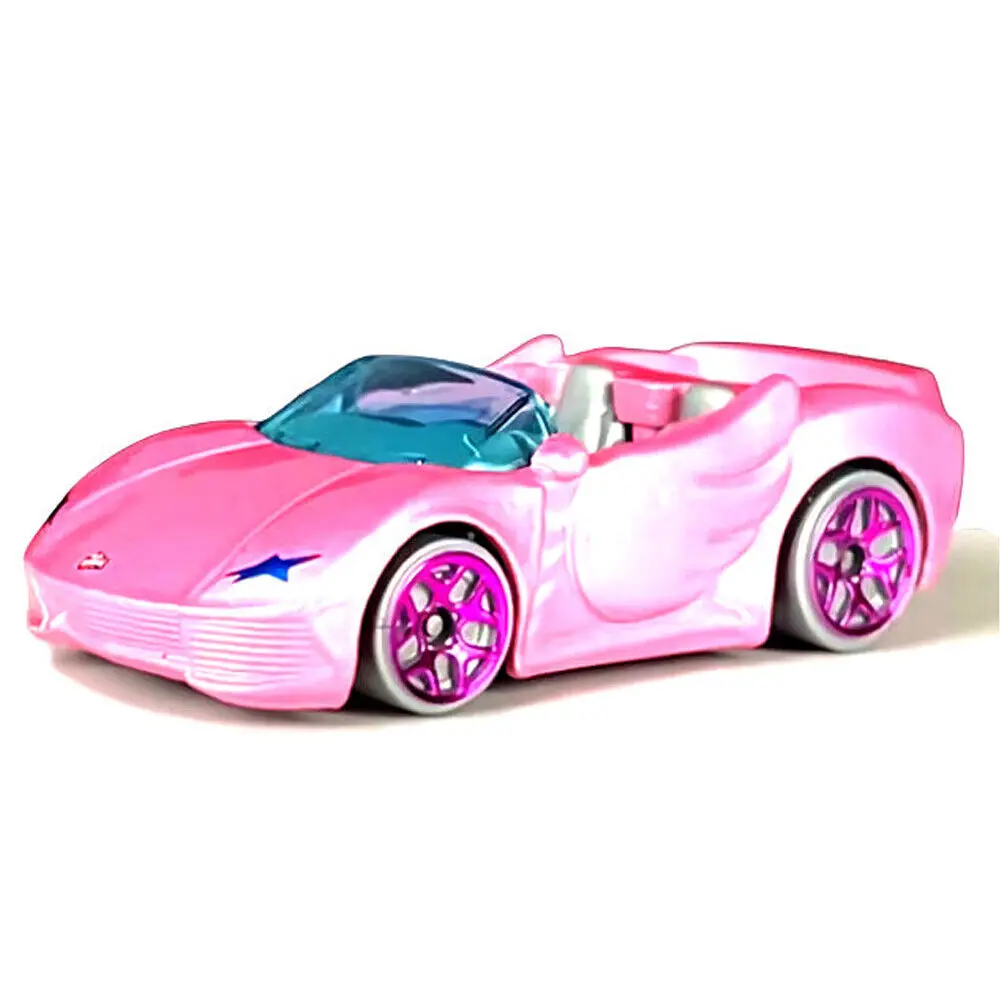 Hot Wheels Car Track Sets - 子供用のおもちゃの車,ピンク色,バービー,空の車のモデル,DIY,トーンカー,HCX32-M7C5,64