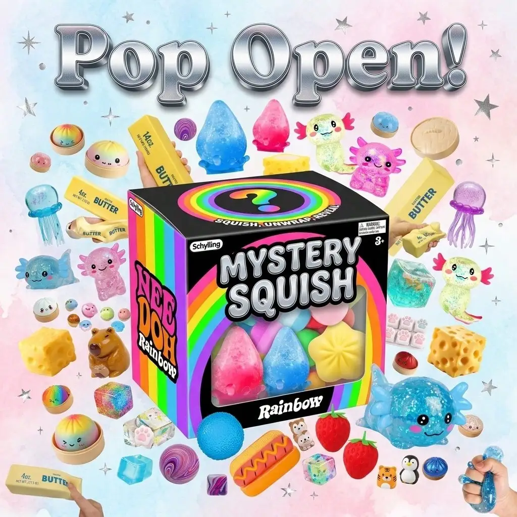 Mystery Box Blind Bag - レインボーミステリー スクイッシュ ブラインドボックス - 感覚刺激スクイーズ玩具、ストレス＆不安解消フィジェットトイ、ティーン・大人向けキュートなサプライズパック