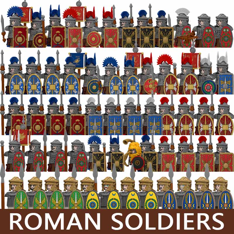 中世軍事シリーズフィギュア 組み立てブロック 城 ローマ兵士 - Lego Minifigure Holder のレビューと価格